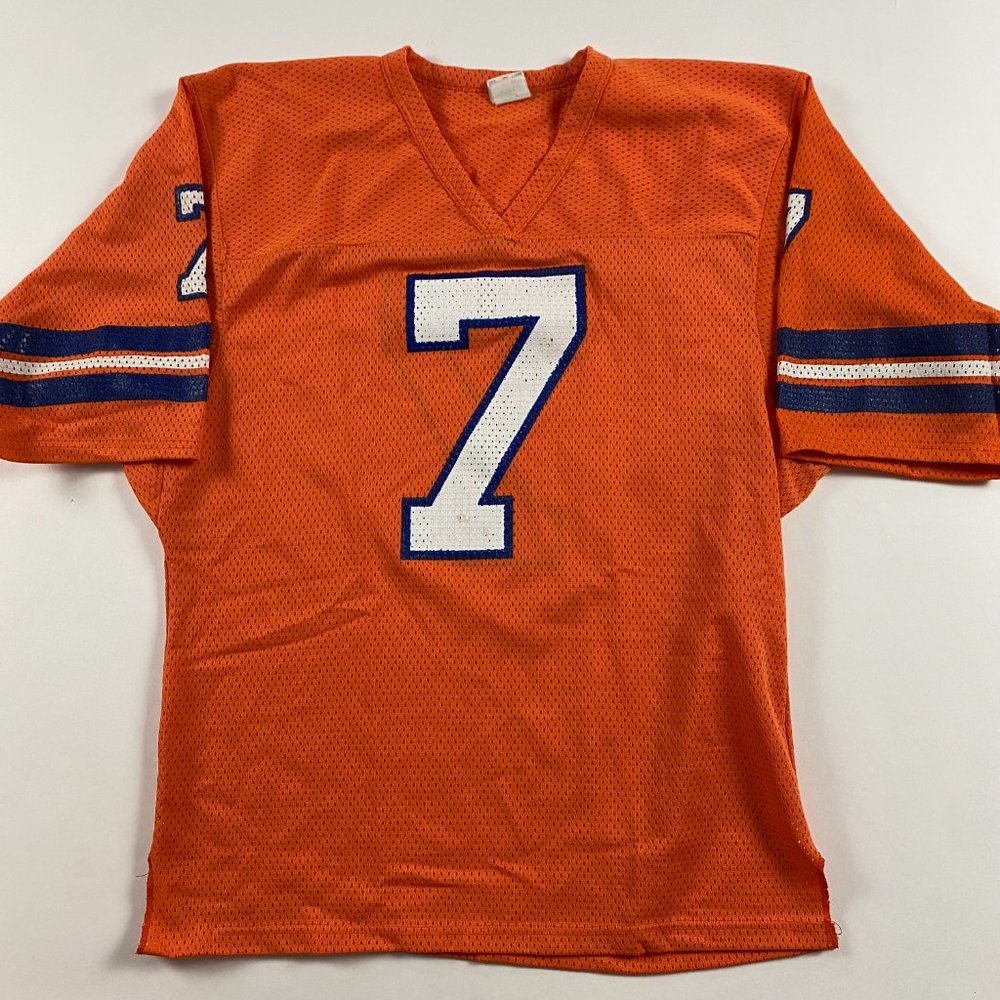 Vintage 80s Denver Broncos Jersey #7 John Elway Mens XL Ravens Knit